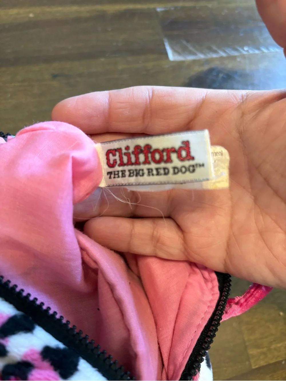 Vintage Clifford The Big Red Dog Pink Leopard Plush Mini Purse Douglass Toys Y2K